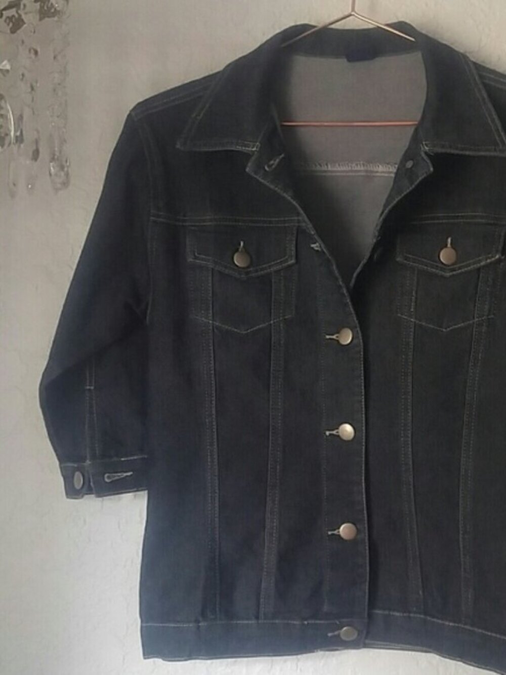 GAP SZ M Dark Denim Jean Jacket with 3/4 Sleeves